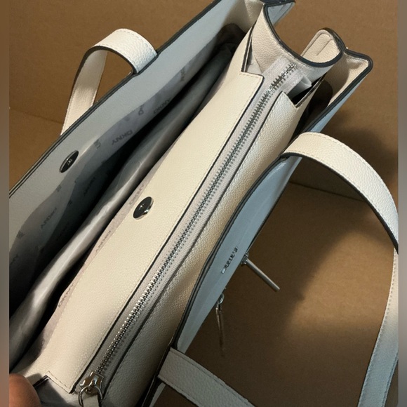 DKNY Cream Tote with Silver Accents new - Picture 10 of 11